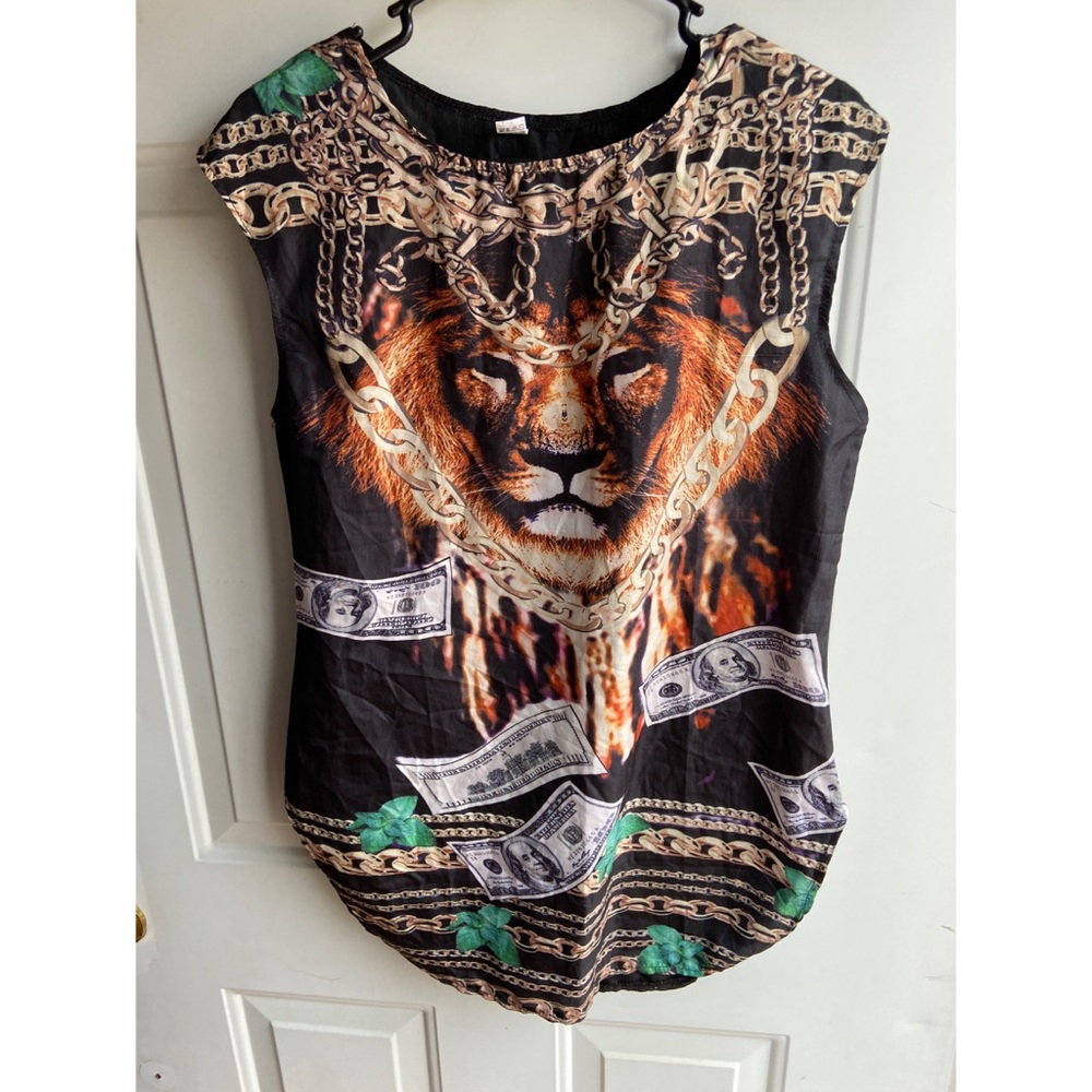 Lion, Money & Chains Loose Fitting Shirt